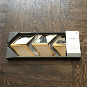 Gold Hanging Chevron Mirrors Wall Decor